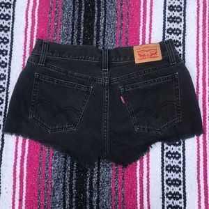 Levi black denim shorts